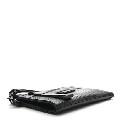 Bottega Veneta Perforated Calfskin Leggero Clutch Black 4 of 8
