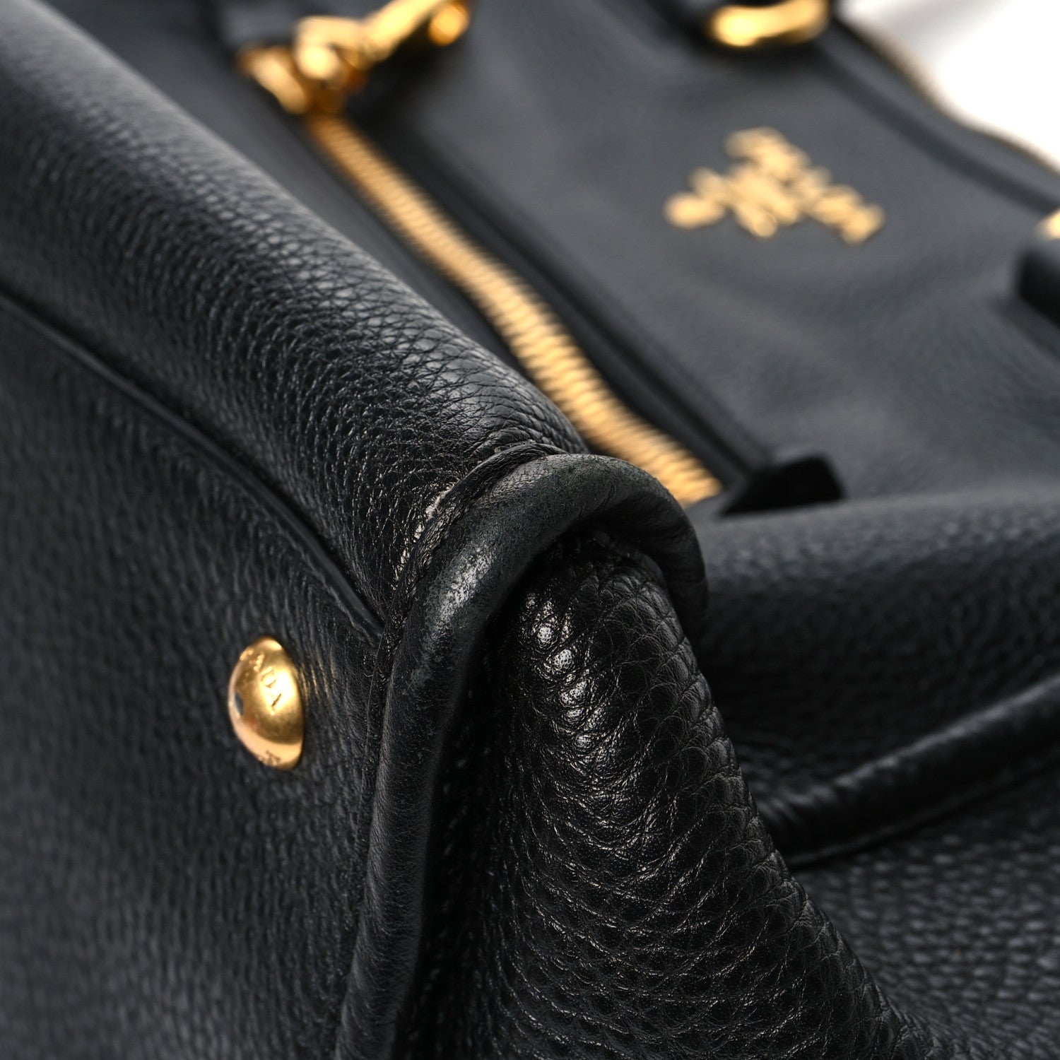 Prada Vitello Daino Shopping Satchel Black 9 of 14