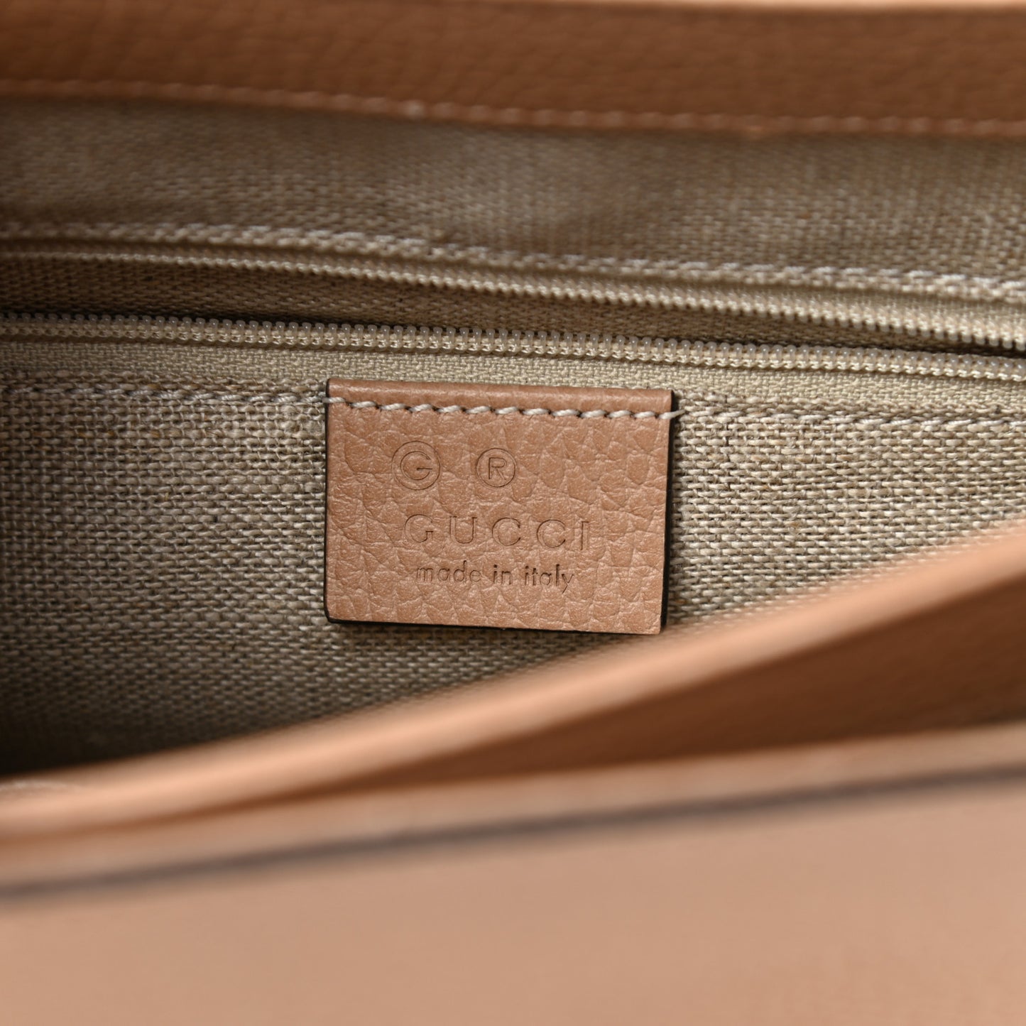 Dollar Calfskin Interlocking G Top Handle Shoulder Bag Camelia