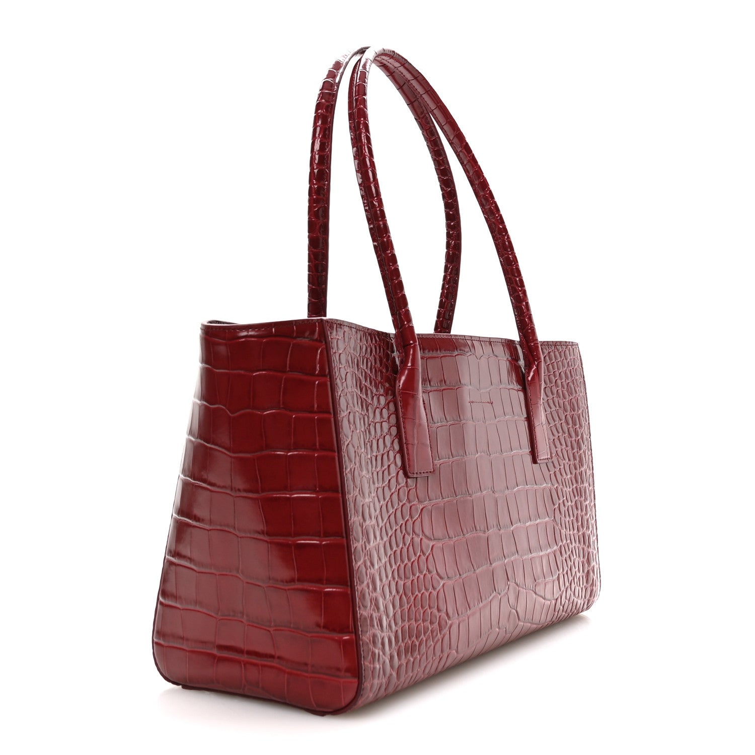 Chanel Calfskin Crocodile Embossed Archetype Small Shopping Tote