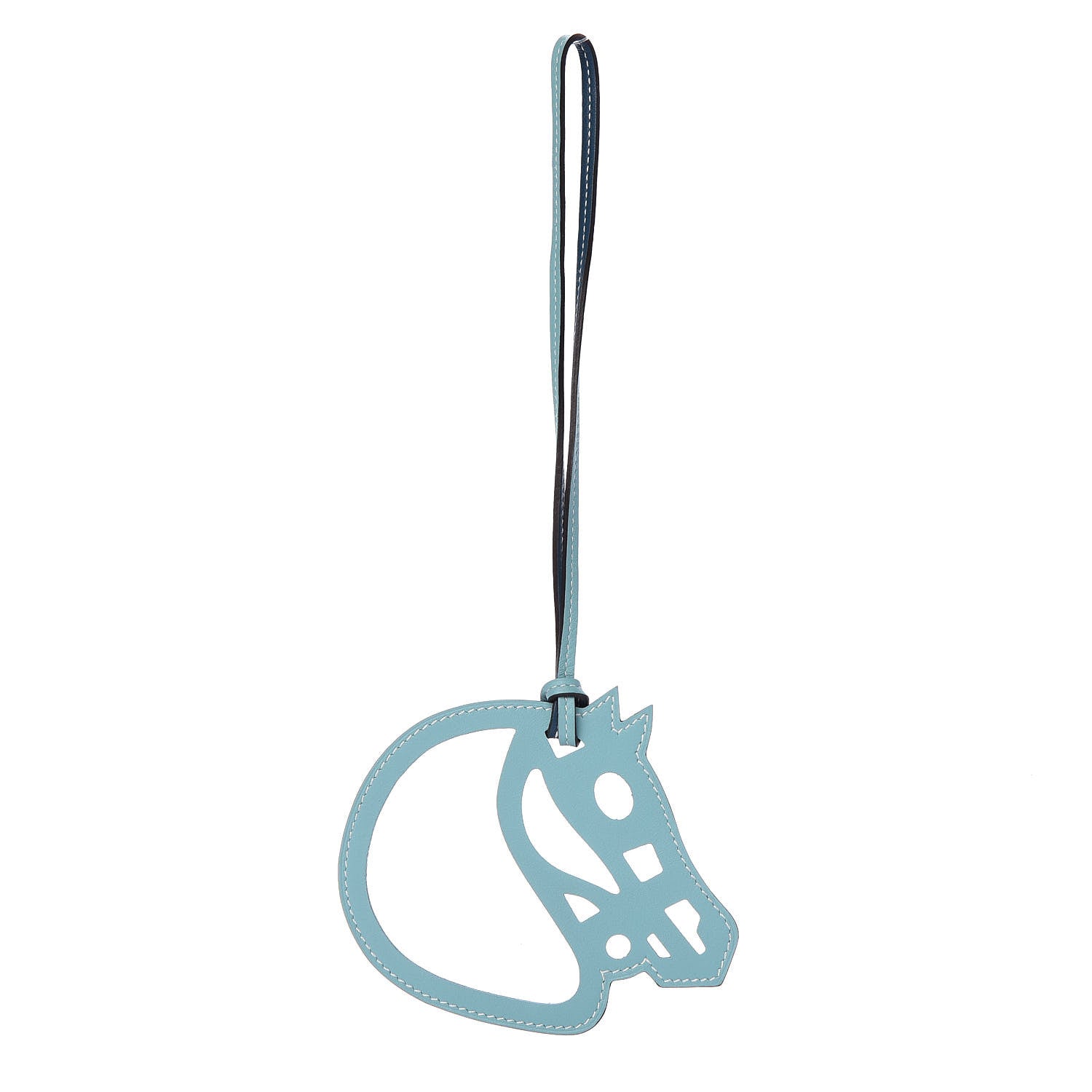 Hermes Swift Paddock Cheval Horse Bag Charm Colvert Bleu Atoll 1 of 3