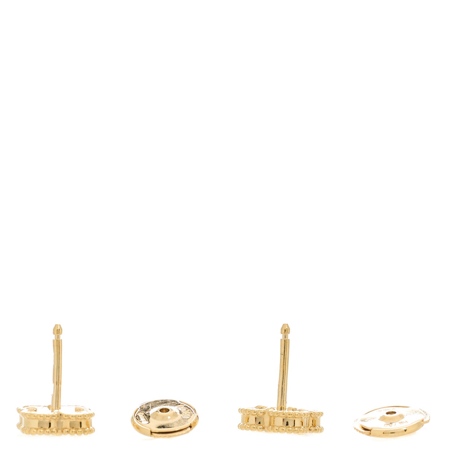 Van Cleef & Arpels 18K Yellow Gold Black Onyx Sweet Alhambra Earrings 3 of 4