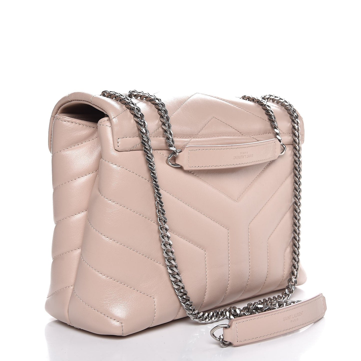Calfskin Y Quilted Monogram Small Loulou Chain Satchel Rose Antic