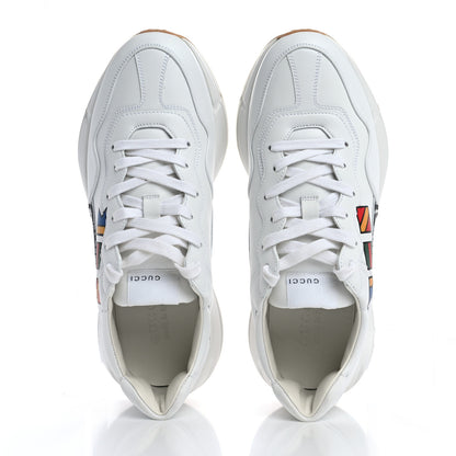 Gucci Apollo Calfskin Worldwide Mens Rhyton Sneakers 9 Great White 2 of 11