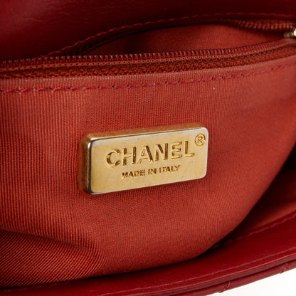 Chanel Calfskin Chevron Quilted Mini Rock The Corner Flap Red 7 of 12