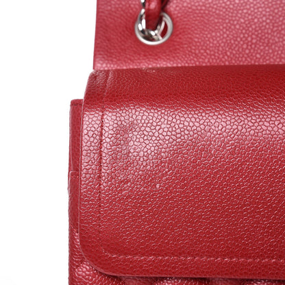 Chanel Pearly Caviar Quilted Jumbo Double Flap Dark Pink 7 of 10