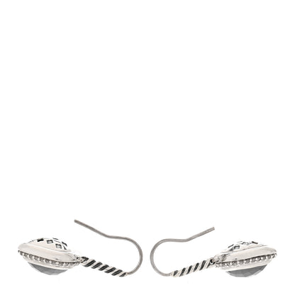 David Yurman Sterling Silver Diamond Hematite Noblesse Drop Earrings 3 of 4