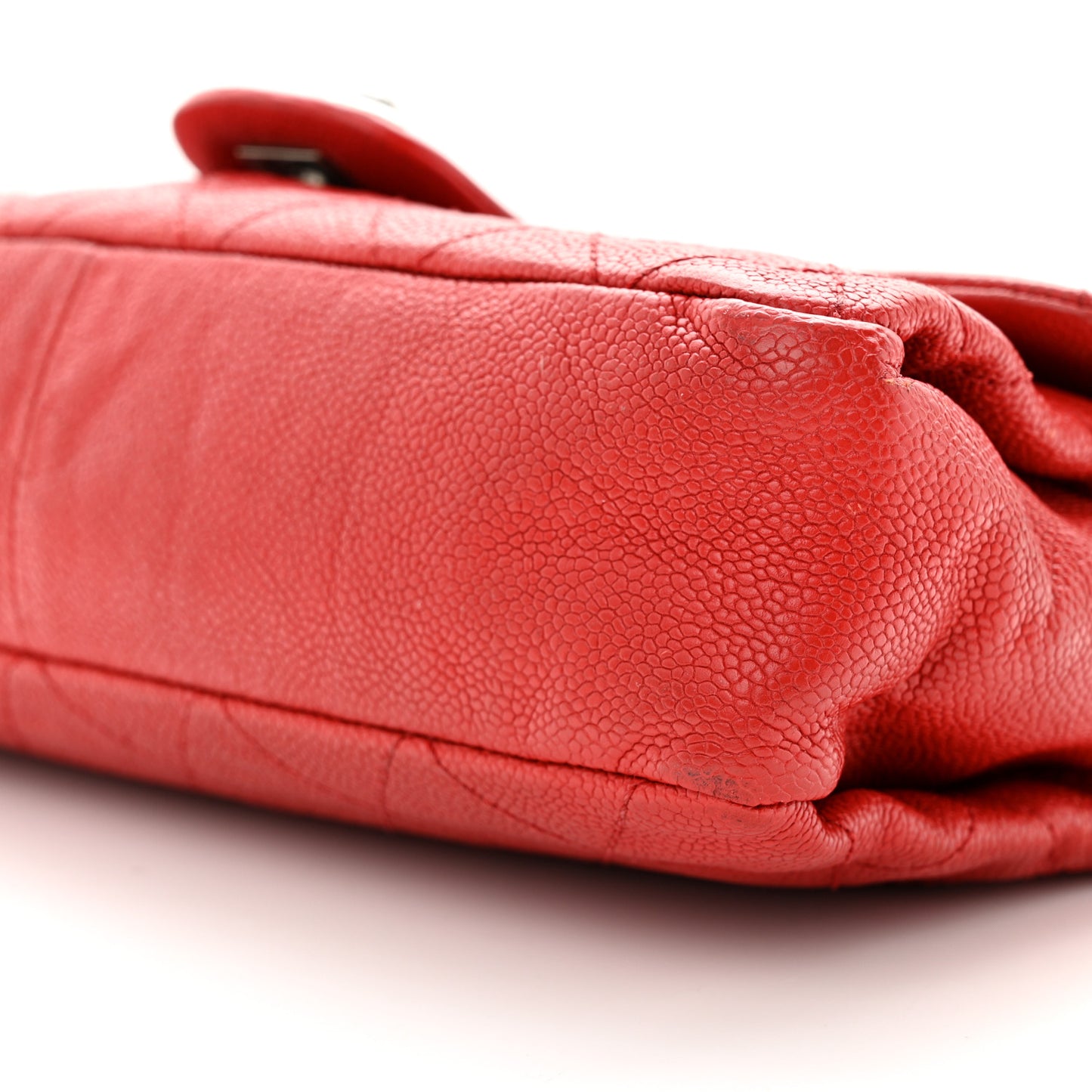 Caviar Quilted Medium Simply CC Flap Red