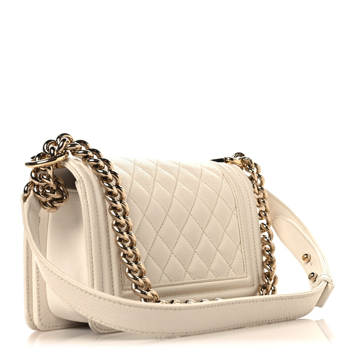 Chanel Caviar Quilted Small Boy Flap White 3 of 12