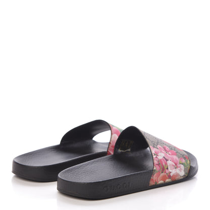 Gucci GG Supreme Monogram Blooms Slide Sandals 36 Beige Multicolor 4 of 10