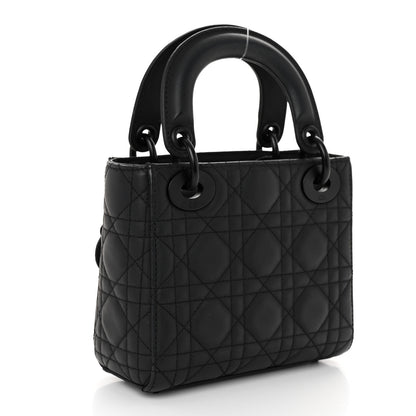 Christian Dior Ultra Matte Calfskin Cannage Mini Lady Dior Black 3 of 10