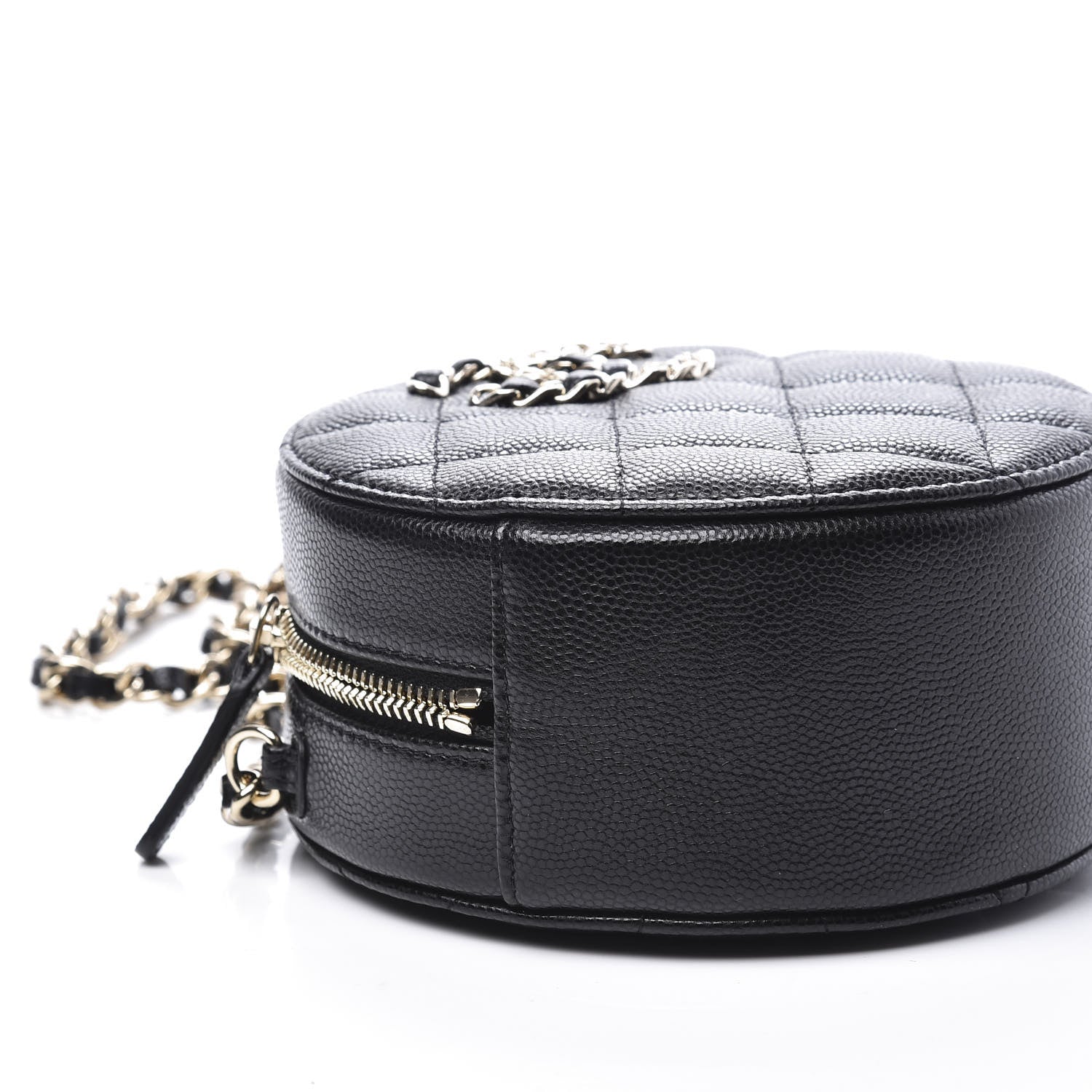 Chanel Caviar Quilted French New Wave Round Clutch With Chain Black 7 of 10