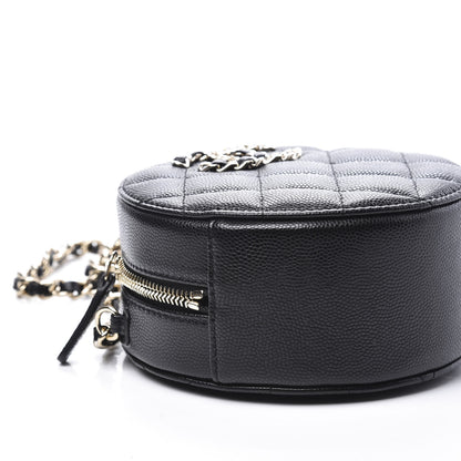 Chanel Caviar Quilted French New Wave Round Clutch With Chain Black 7 of 10