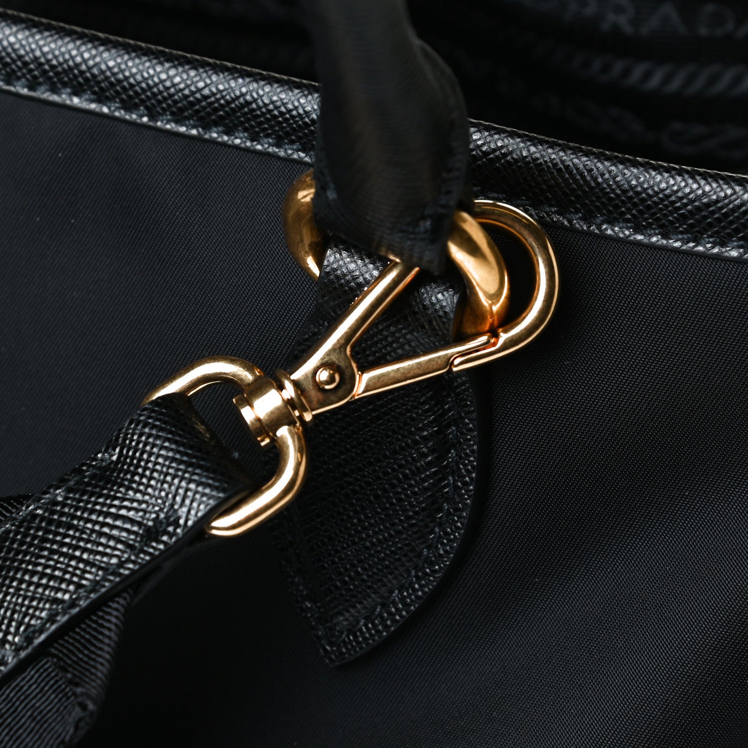 Prada Tessuto Nylon Saffiano Small Tote Black 9 of 9