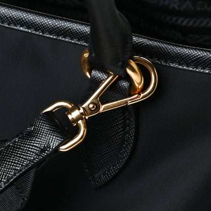 Prada Tessuto Nylon Saffiano Small Tote Black 9 of 9