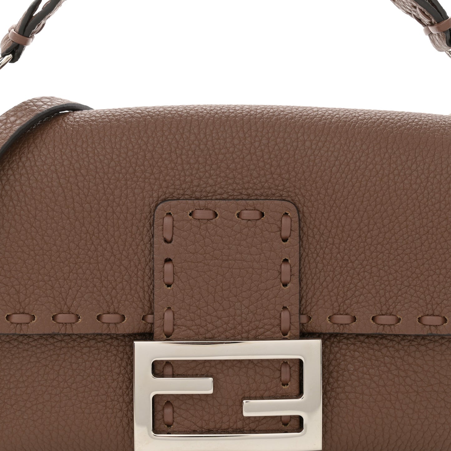 Cuoio Roma Sellerissima Nappa Sintetica Tape Stitch Mini Baguette Fettuccia
