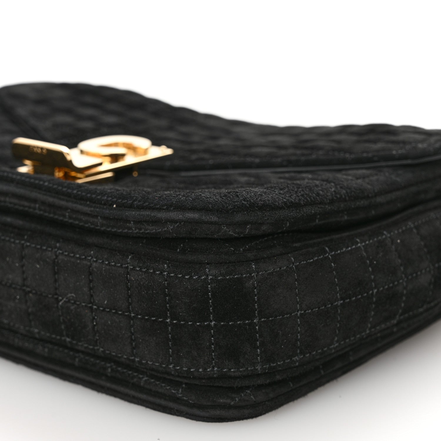 Celine Suede Quilted Medium C Bag Black 9 of 9