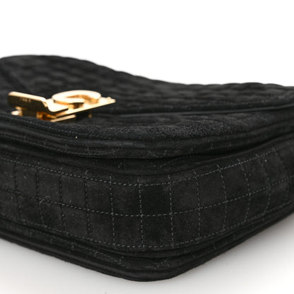 Celine Suede Quilted Medium C Bag Black 9 of 9