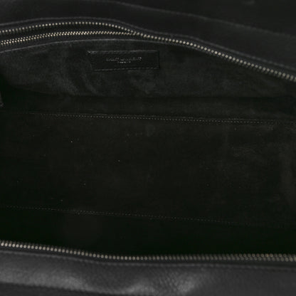 Saint Laurent Grained Calfskin Small Cabas Rive Gauche Black 5 of 10
