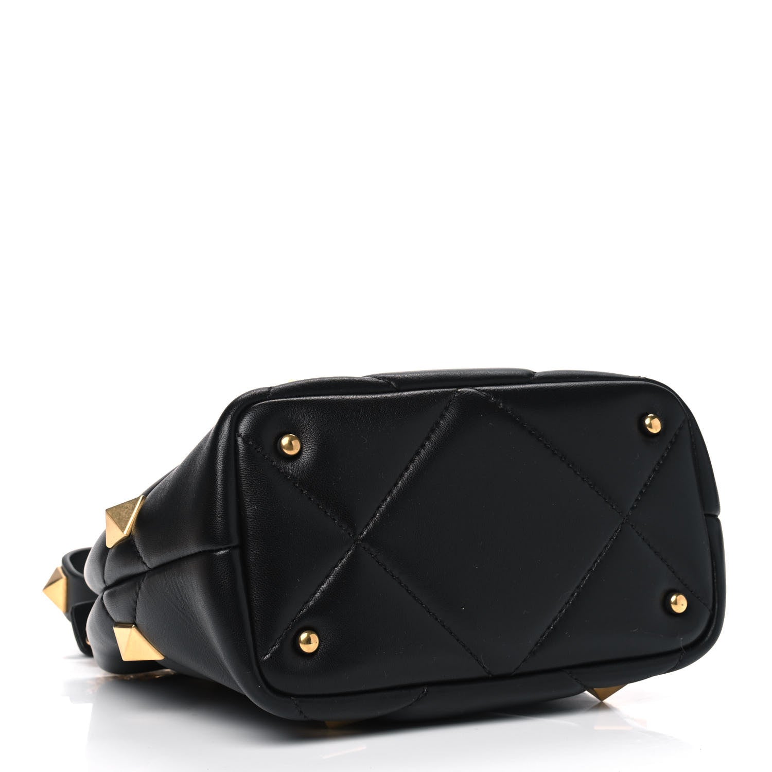 Valentino Garavani Nappa Small Roman Stud The Handle Bag Black 3 of 4
