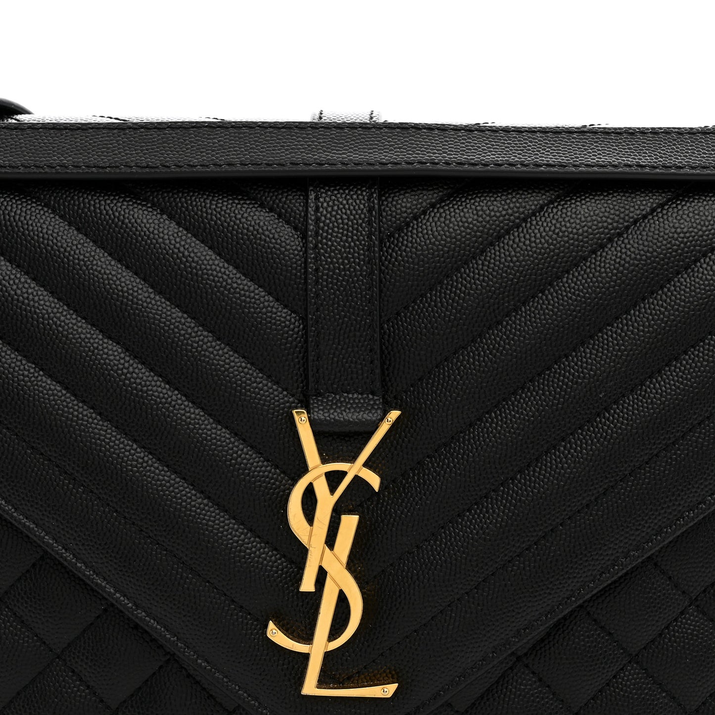 Grain De Poudre Textured Mixed Matelasse Large Triquilt Monogram Satchel Black