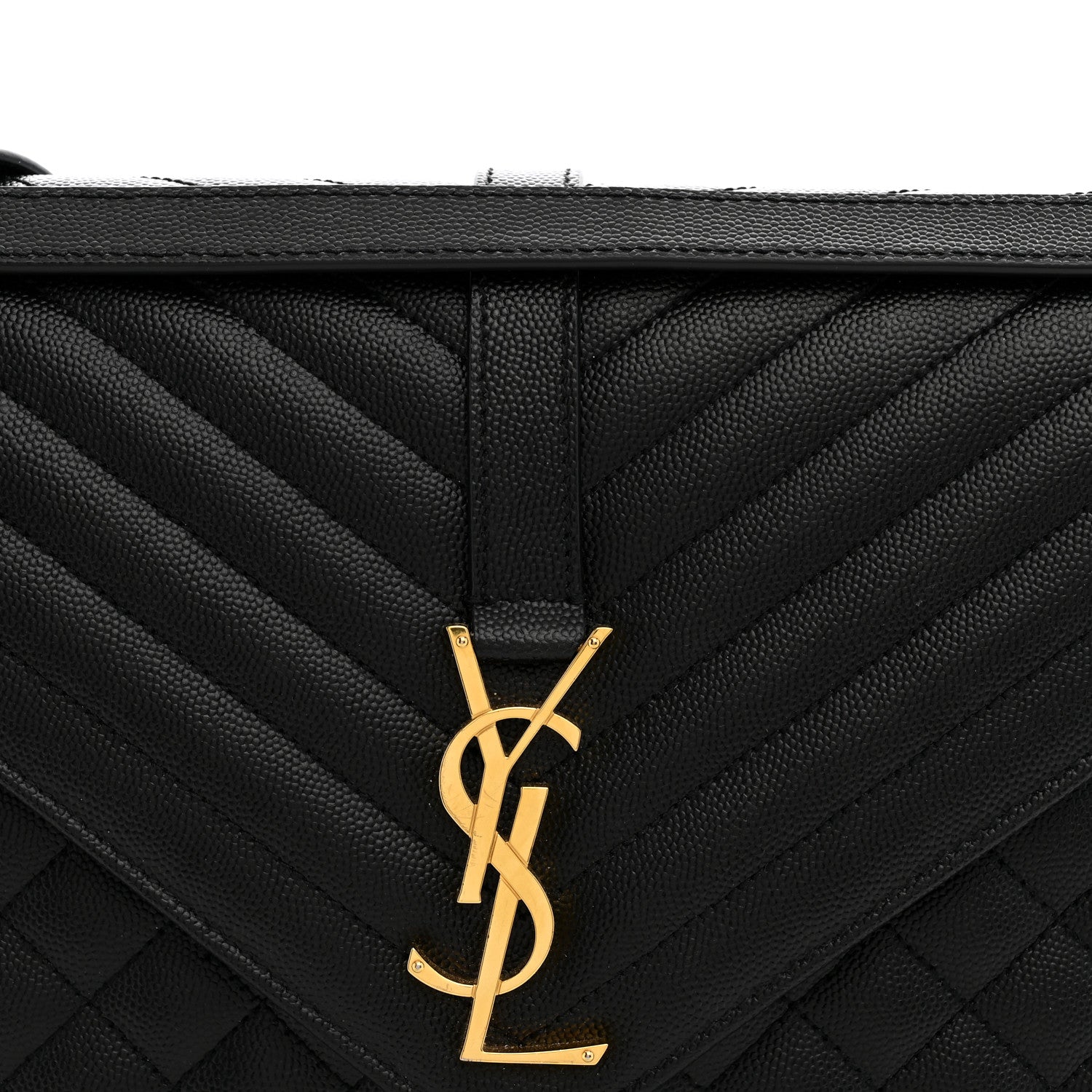Saint Laurent Grain De Poudre Textured Mixed Matelasse Large Triquilt Monogram Satchel Black 9 of 11