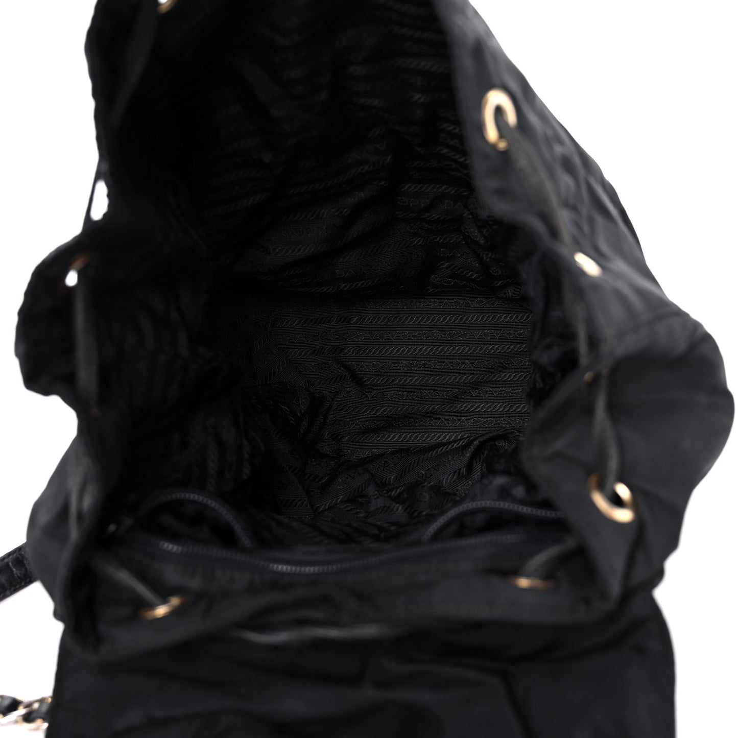 Tessuto Nylon Vela Chain Backpack Black