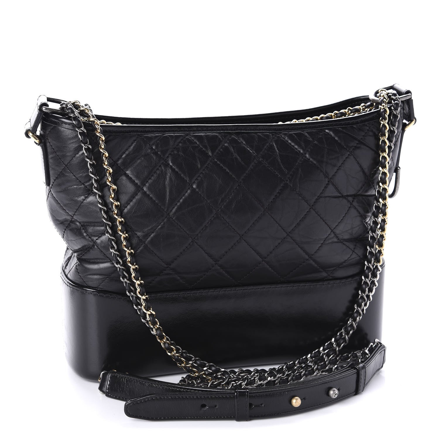 Chanel Aged Calfskin Quilted Medium Gabrielle Hobo Black 3 of 10
