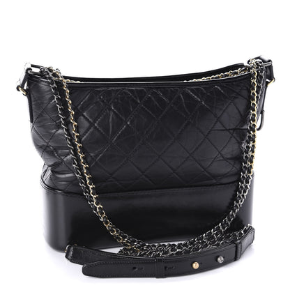 Chanel Aged Calfskin Quilted Medium Gabrielle Hobo Black 3 of 10