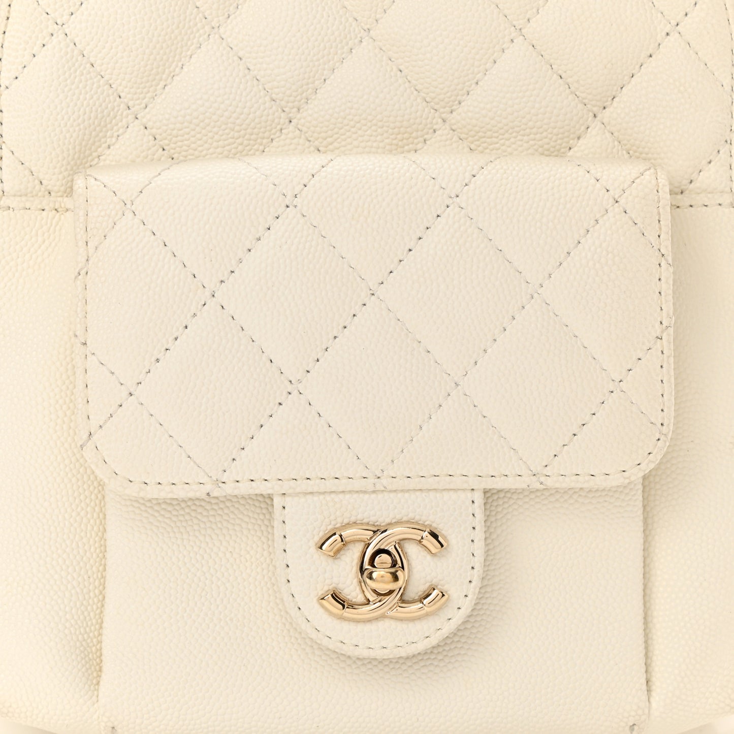 Caviar Quilted Small CC Day Backpack White