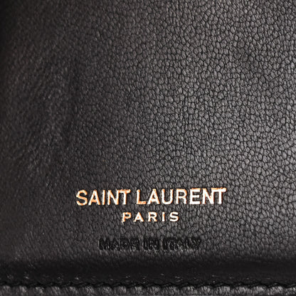 Saint Laurent Lambskin Matelasse Monogram Vicky Tri-Fold Wallet Black 6 of 10