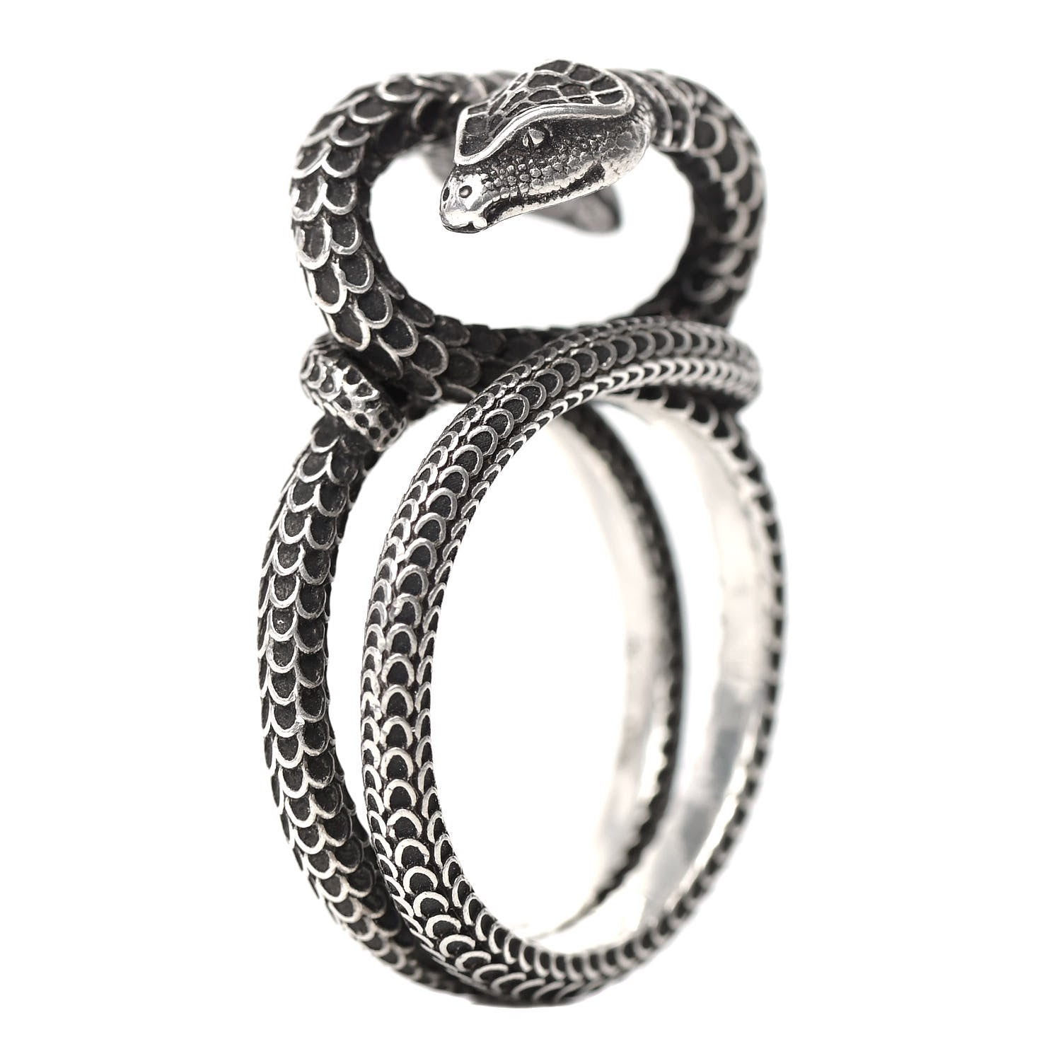 Gucci Sterling Silver Gucci Garden Double Snake Ring 53 6.5 3 of 10
