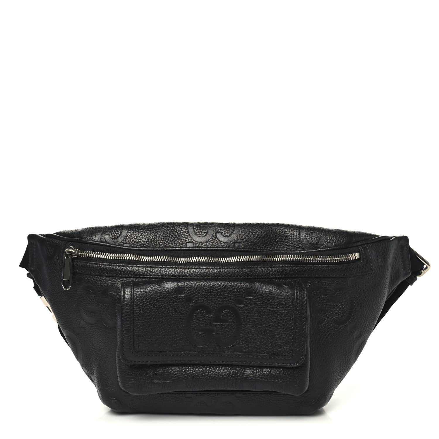 Gucci Piuma Calfskin Jumbo GG Embossed Pocket Belt Bag Black Black 1 of 9
