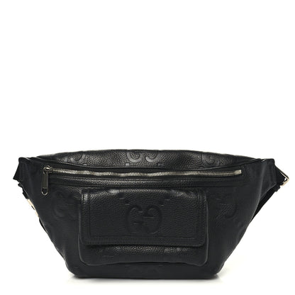 Gucci Piuma Calfskin Jumbo GG Embossed Pocket Belt Bag Black Black 1 of 9