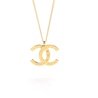 Chanel Metal CC Paris Button Necklace Gold 3 of 5