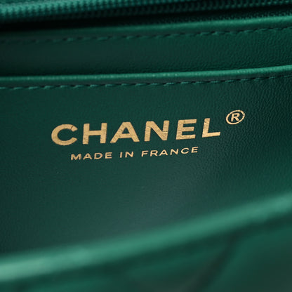 Chanel Lambskin Quilted Mini Top Handle Rectangular Flap Green 6 of 11