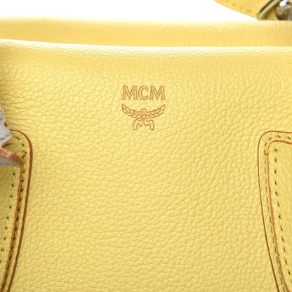 MCM Grained Calfskin Medium Milla Tote Yellow 7 of 13
