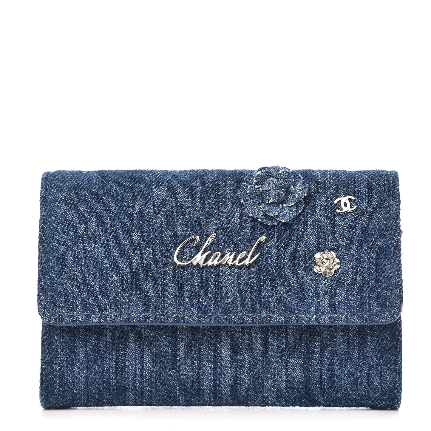 Denim Camelia Charms Card Holder Blue