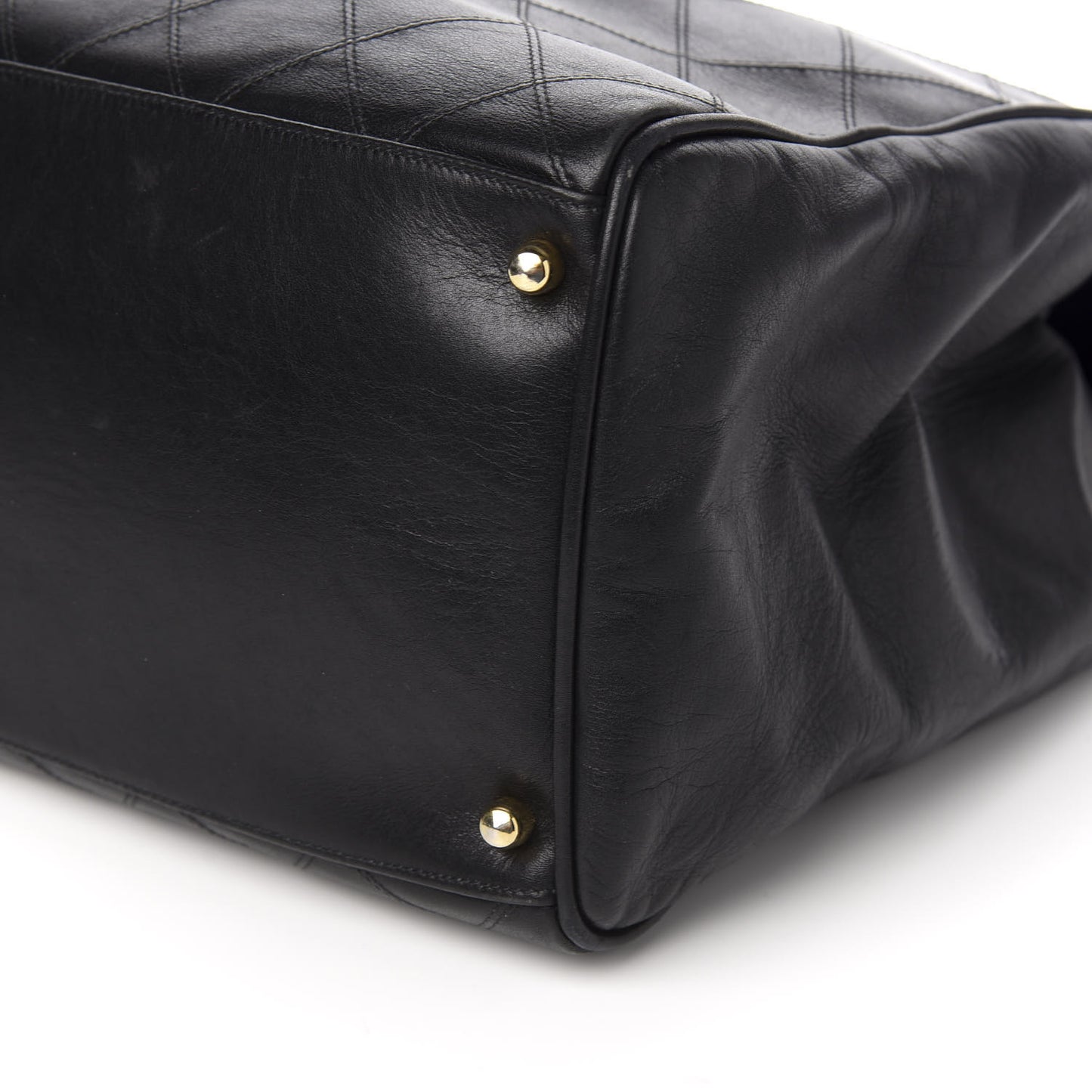 Calfskin Stitched XL Weekender Black