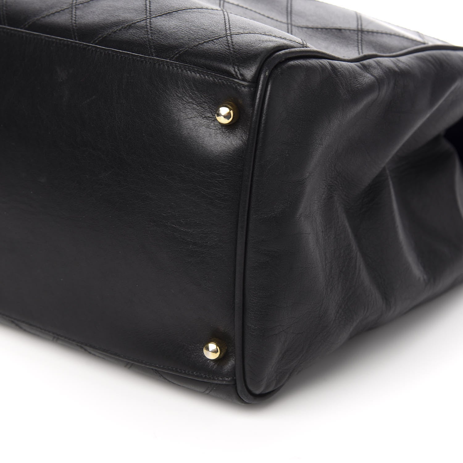 Chanel Calfskin Stitched XL Weekender Black 7 of 10