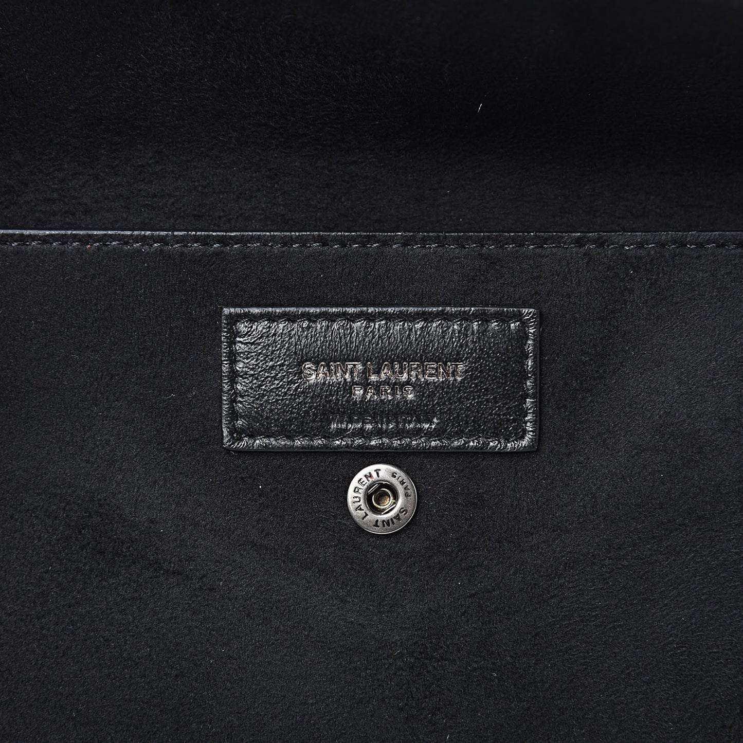 Cracked Shiny Calfskin Teddy Drawstring Bag Black