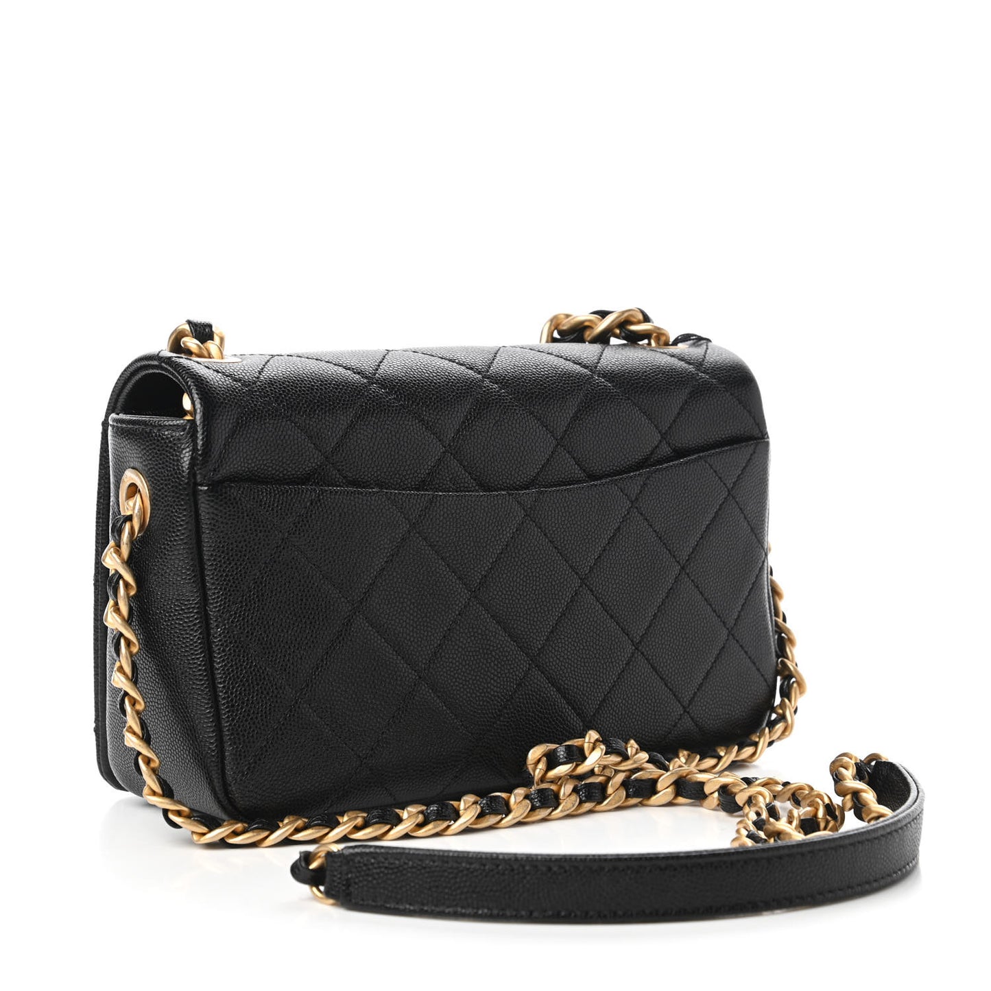 Caviar Quilted Small Fashion Therapy Flap Bag Black