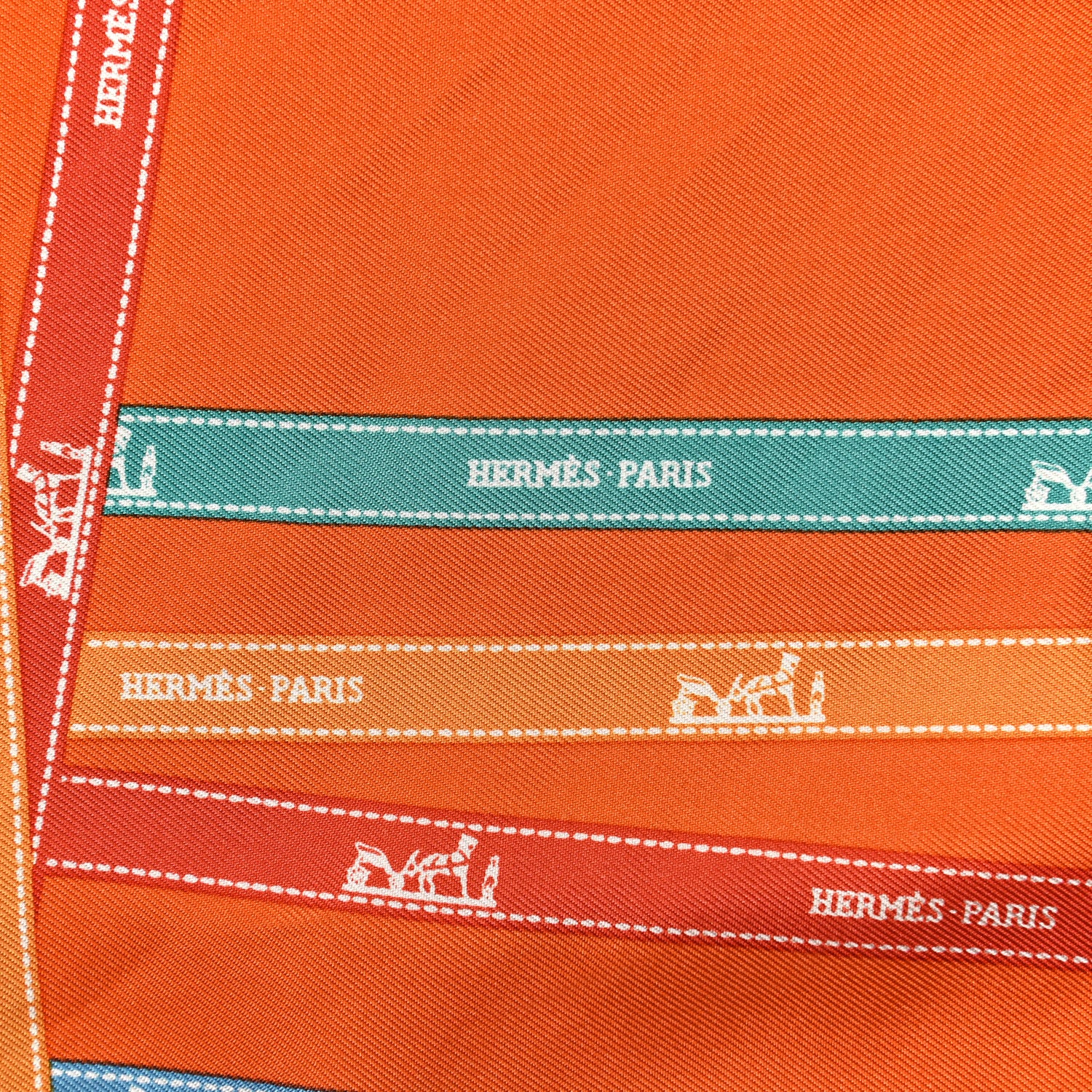 Hermes Silk Bolduc Pocket Square Scarf 2 of 5