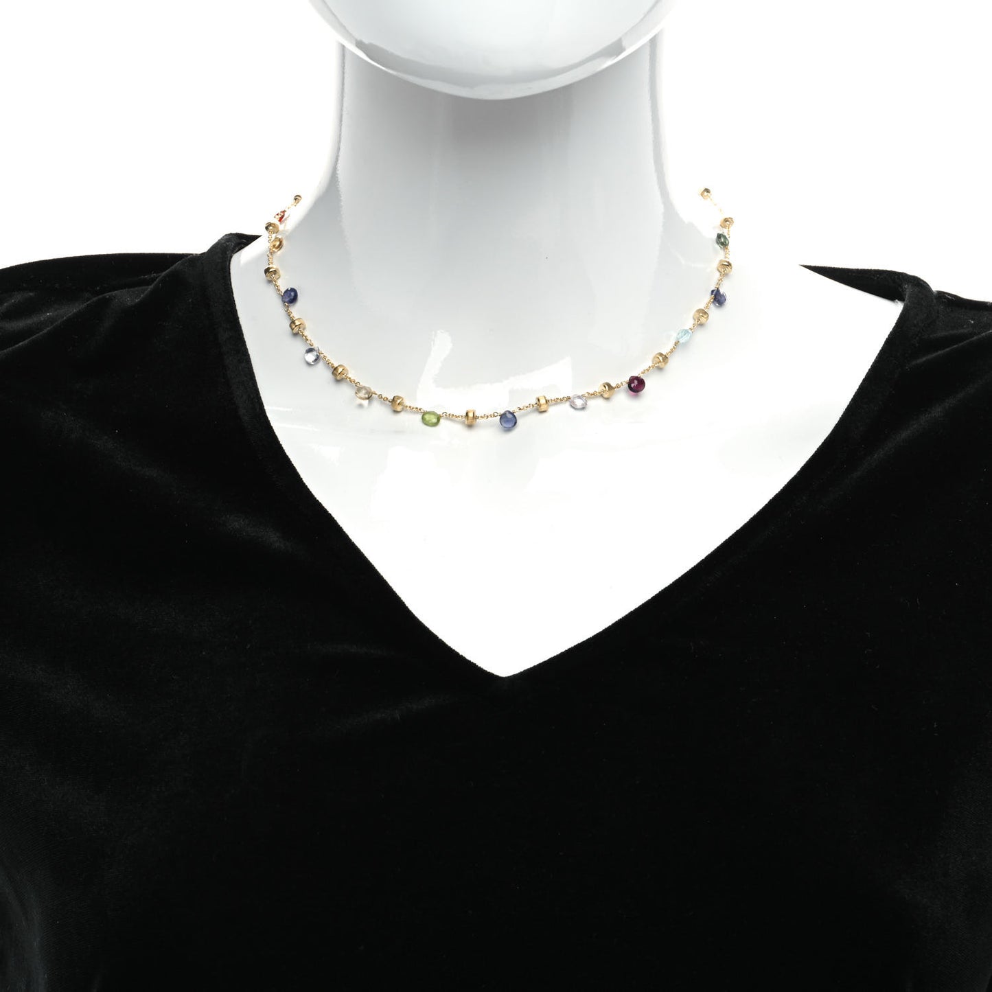 18K Yellow Gold Multi Gemstone Paradise Necklace
