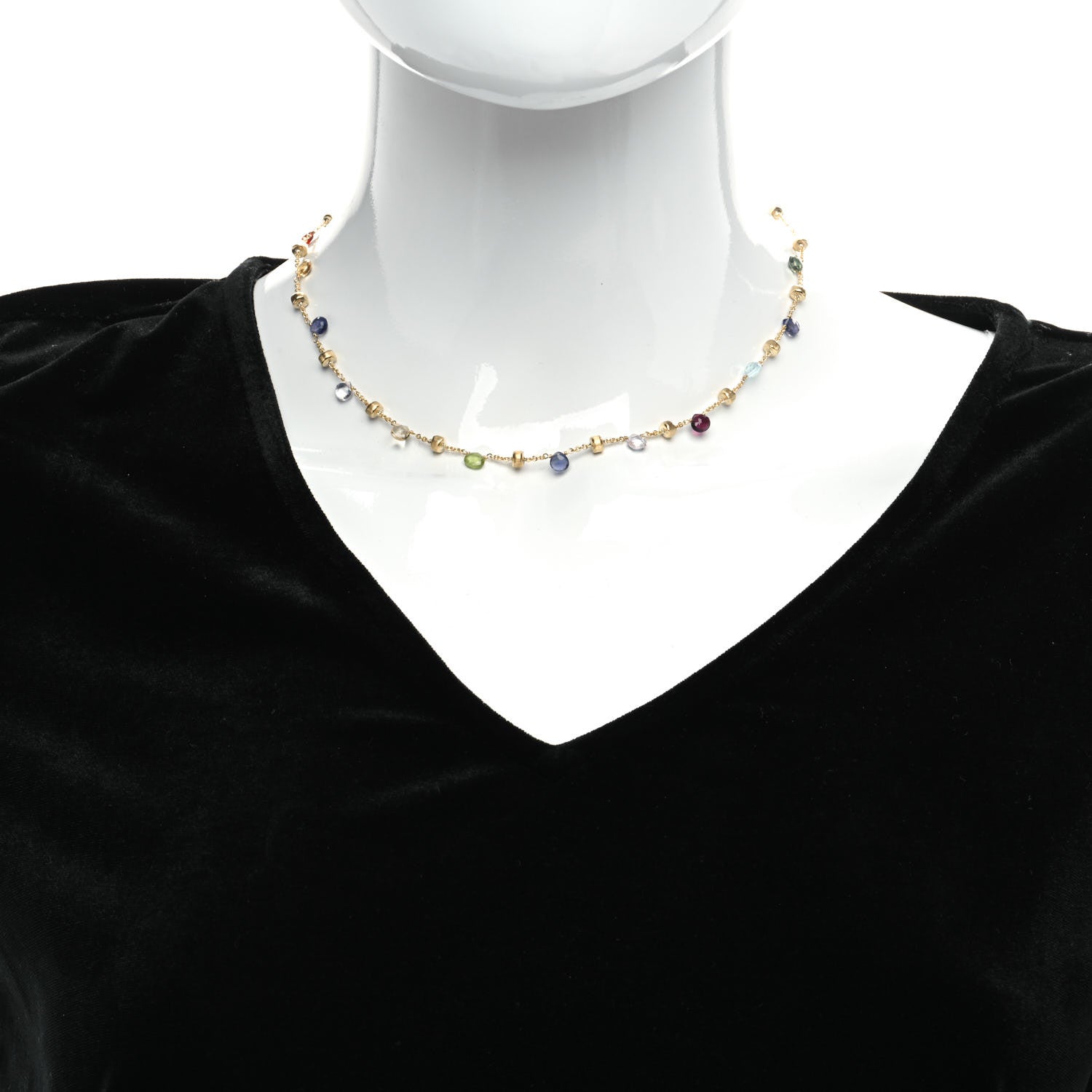 Marco Bicego 18K Yellow Gold Multi Gemstone Paradise Necklace 2 of 5