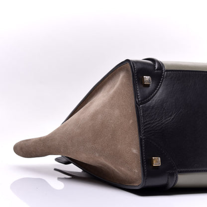 Celine Satin Calfskin Suede Mini Tri-Color Luggage Almond 7 of 9