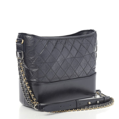 Chanel Aged Calfskin Quilted Medium Gabrielle Hobo Black 3 of 11