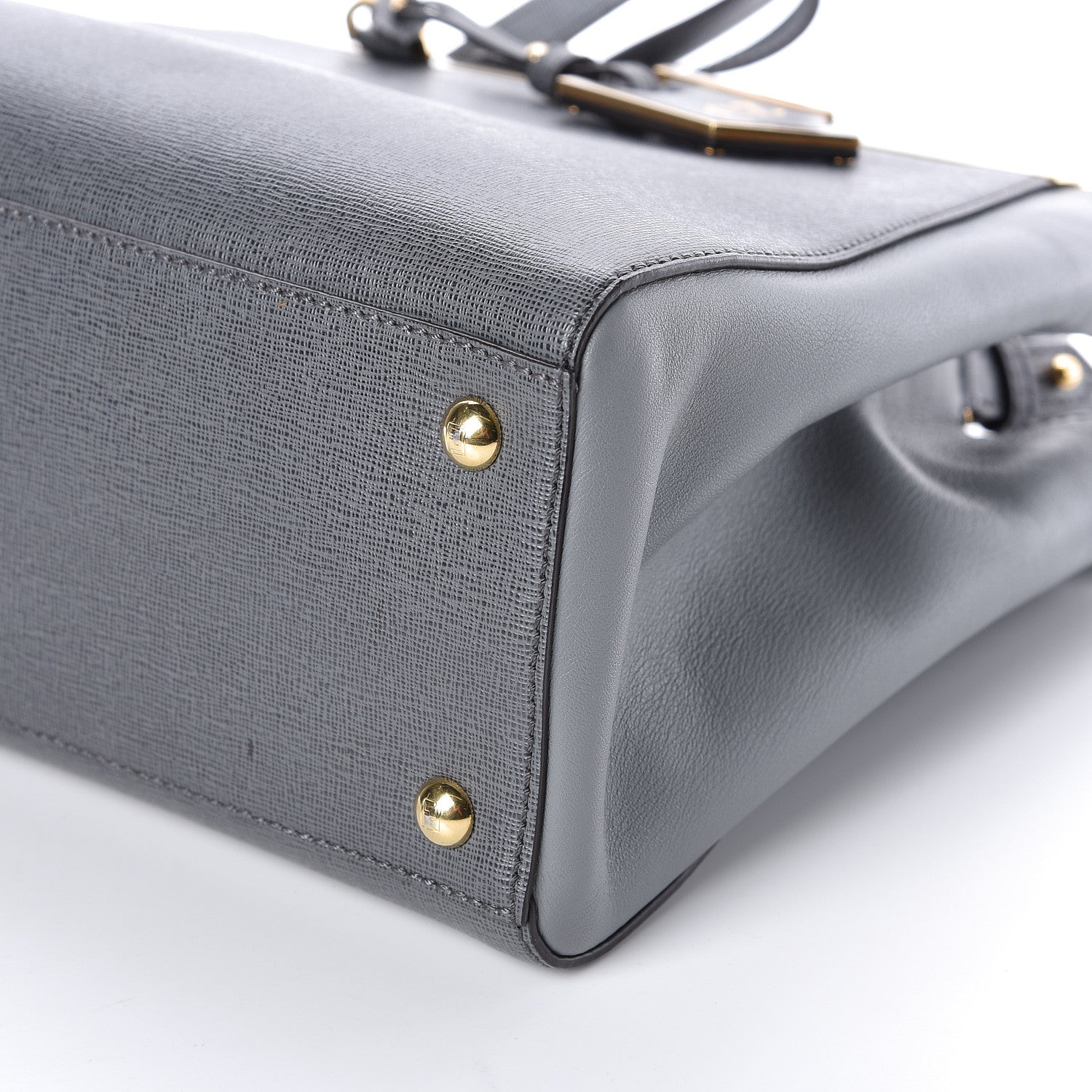 Fendi Vitello Elite Petite 2Jours Tote Grigio Grigio Chiaro 11 of 12