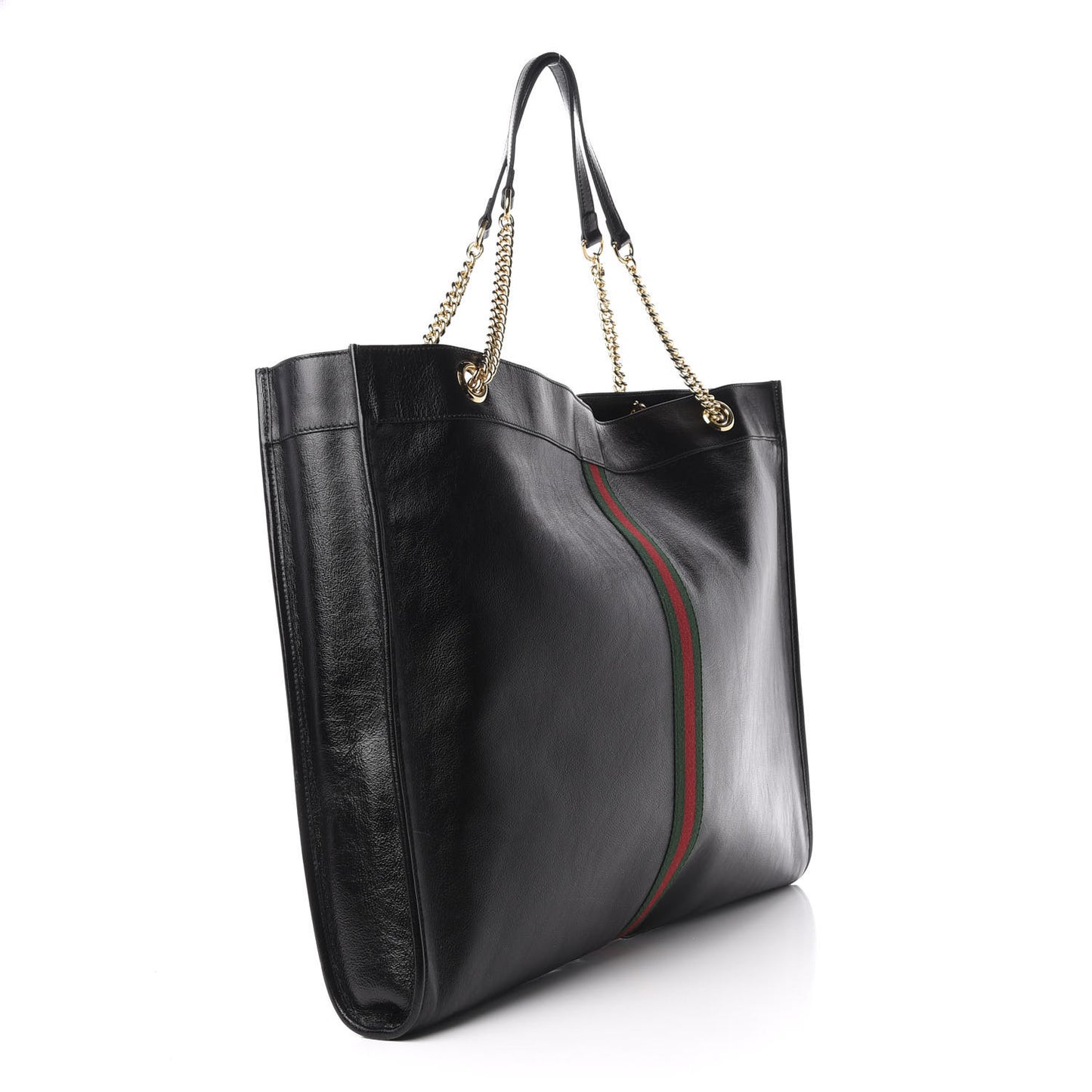 Calfskin Large Rajah Chain Tote Black
