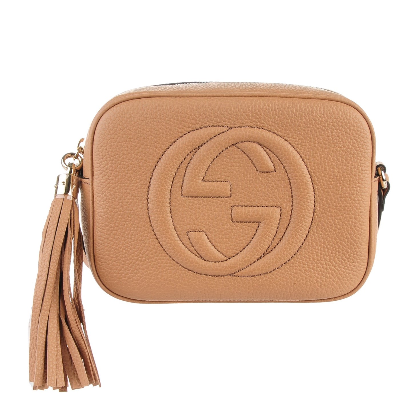 Pebbled Calfskin Small Soho Disco Bag Camelia
